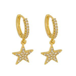 18k Gold Plated Star Huggie Hoop Earring